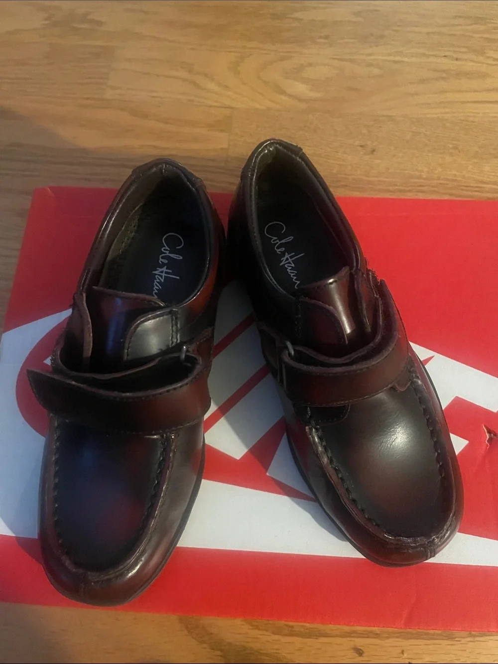 Cole Haan Men’s Burgundy/Brown Leather Slip-On Loafers